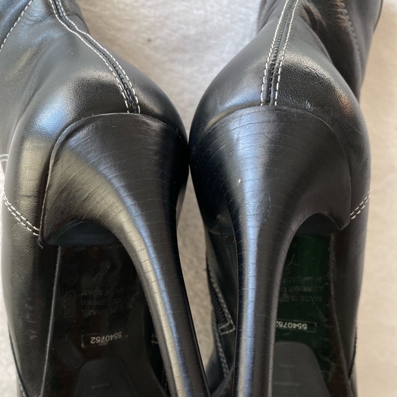 Diba Vintage Y2K Pointed Toe Boots Retro 90s Black Leather Heel - Picture 7 of 16